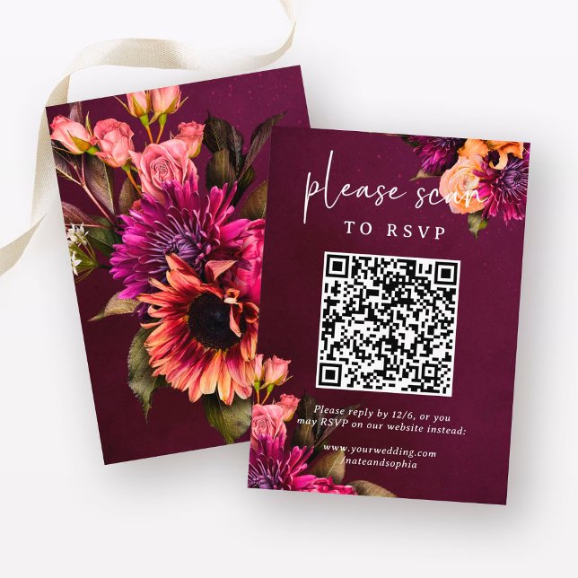 Bold Floral Wedding | UAWG mit QR-Code Begleitkarte (Von Creator hochgeladen)