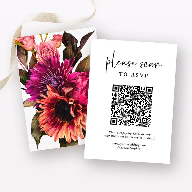 Bold Floral Wedding | UAWG mit QR-Code Begleitkarte (Von Creator hochgeladen)