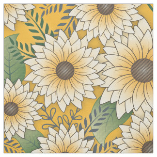 Bold Floral Yellow Sonnenblume Garten Stoff