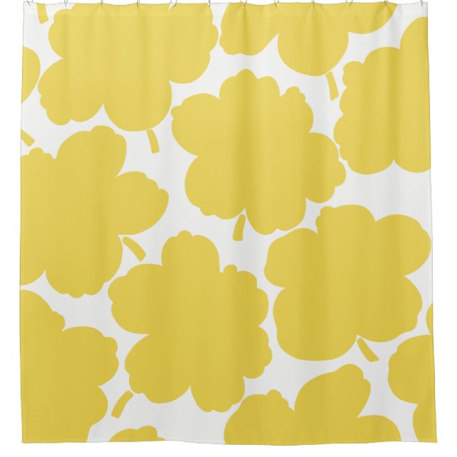 Bold Florals Monochrome Lebendig Duschvorhang (Vorderseite)