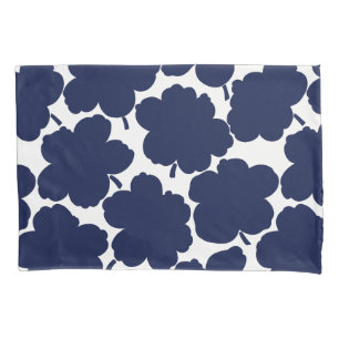 Bold Florals Monochrome Navy White Kissenbezug