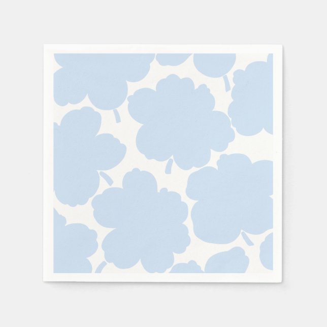 Bold Florals Monochrome Powder Blue Serviette (Vorderseite)
