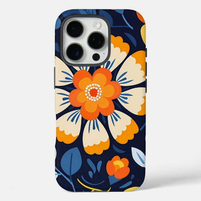 Bold Folk Art Blume Case-Mate iPhone Hülle (Rückseite)