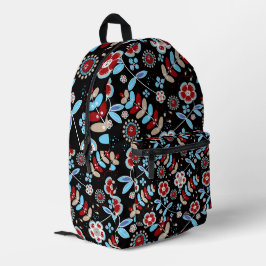 Bold Folk Floral Pattern Bedruckter Rucksack