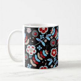 Bold Folk Floral Pattern Kaffeetasse