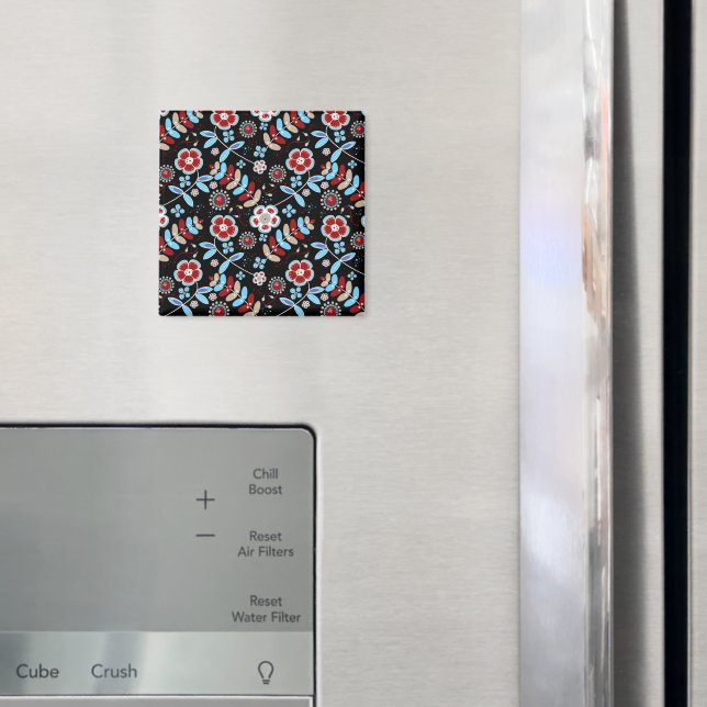 Bold Folk Floral Pattern Magnet (In Situ (Kühlschrank))