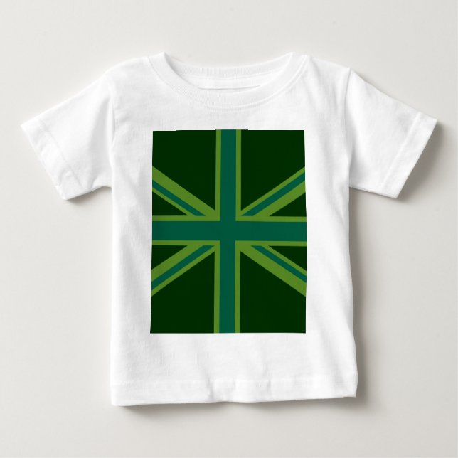 Bold Forest Green Union Jack Baby T-shirt (Vorderseite)