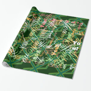 Bold Forest Green Union Jack Geschenkpapier
