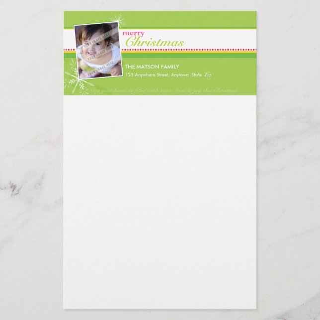 BOLD FOTO CHRISTMAS NOTEPAPER: brightlyflaked 2 Briefpapier (Vorderseite)