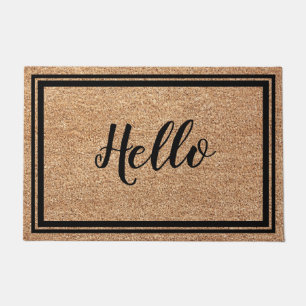 Bold Friendly Hello Imitats Coir Doormat Design Fußmatte