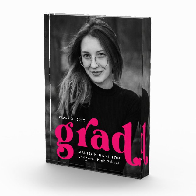 Bold Fuchsia Typografy Abschluss Fotoblock (Rechts)