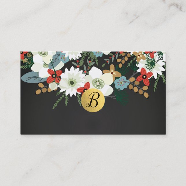 Bold Funky Dark Floral Chic Customer Loyalty Card Treuekarte (Vorderseite)