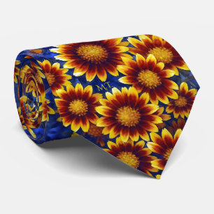 Bold Gaillardis Blume Deep Red Yellow Watercolor Krawatte