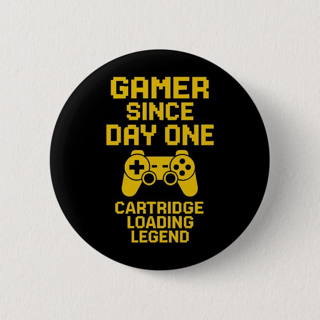 Bold Gamer Vater Design - Gelbe Controller Art Button (Vorderseite)