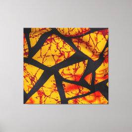 Bold Geometric African Wax Print Fabric - Gold, Re Leinwanddruck