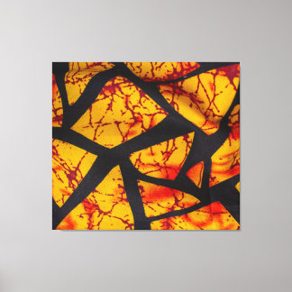 Bold Geometric African Wax Print Fabric - Gold, Re Leinwanddruck