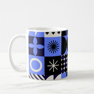 Bold Geometric Bauhaus Retrofuturistische Muster Kaffeetasse
