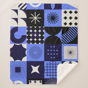 Bold Geometric Bauhaus Retrofuturistische Muster Sherpadecke