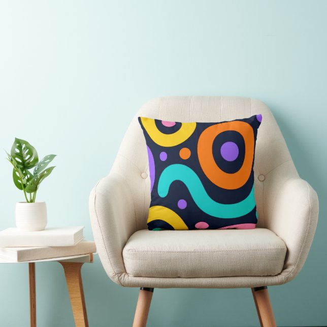 Bold Geometric Circles Throw Pillow Kissen (Stuhl )