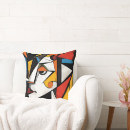 Bold Geometric Cubist Abstract Design Kissen