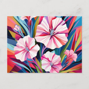 Bold Geometric Dianthus-Blume Postkarte