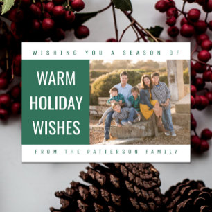 Bold Geometric Holiday Foto Card Green   Feiertagskarte