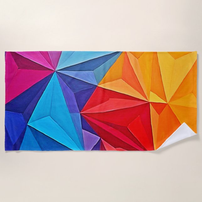 Bold Geometric Prism Abstract Art Strandtuch (Vorderseite)