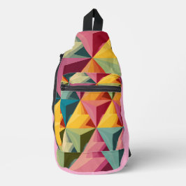 Bold Geometric Triangle Pattern  Crossbody Bag