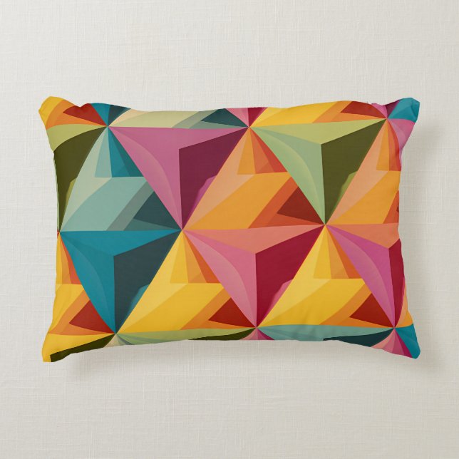 Bold Geometric Triangle Pattern  Dekokissen (Vorderseite)