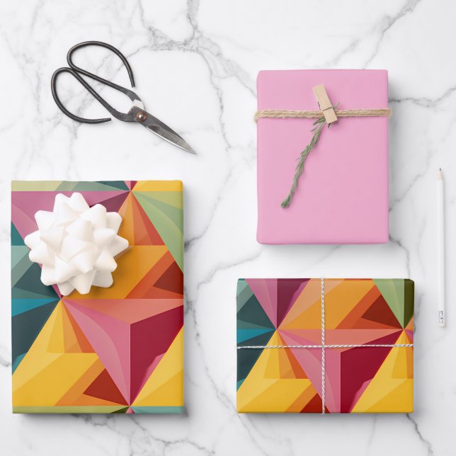 Bold Geometric Triangle Pattern  Geschenkpapier Set (Vorderseite)