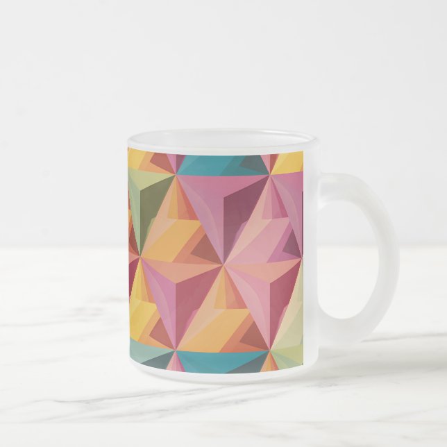 Bold Geometric Triangle Pattern  Mattglastasse (Rechts)