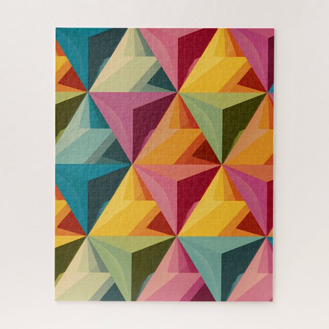 Bold Geometric Triangle Pattern  Puzzle (Vertikal)