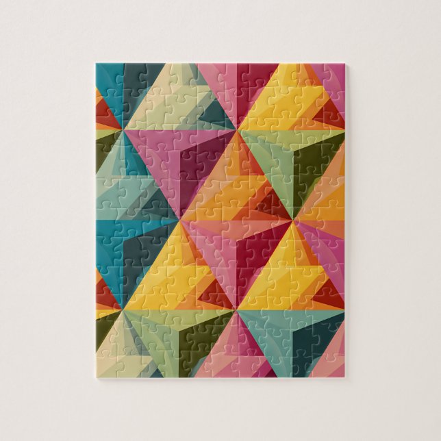 Bold Geometric Triangle Pattern  Puzzle (Vertikal)
