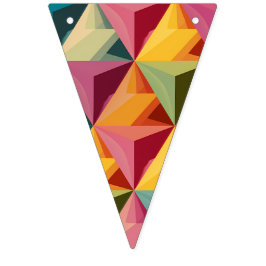 Bold Geometric Triangle Pattern  Wimpelkette