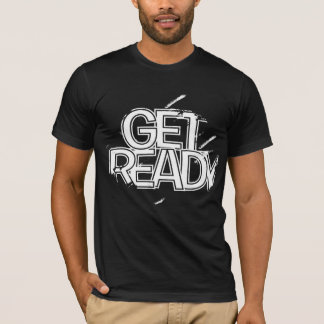 Bold "Get Ready" Grunge Gym Shirt Design