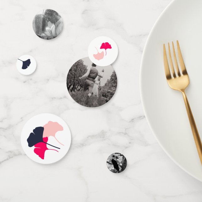 Bold Ginkgo Blätter Custom Foto Konfetti (Gruppe)