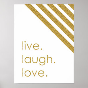 Bold Glitzer "Live Laugh Liebe" Poster