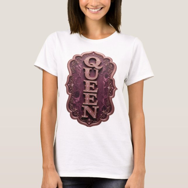 Bold Gold QUEEN Custom Design T-Shirt (Vorderseite)