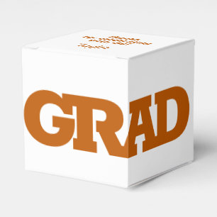 Bold GRAD Burnt Orange auf der White Graduation Pa Geschenkschachtel
