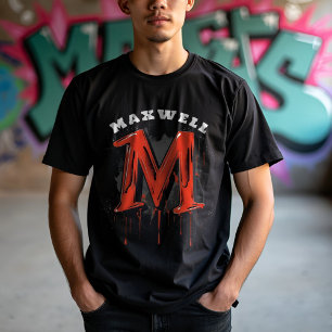 Bold Graffiti Monogram "M" - Anpassbare Stadt T-Shirt