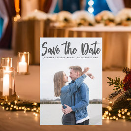 Bold Gray Script Overlay Modernes Foto für Verlobu Save The Date