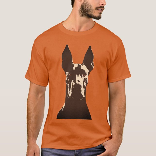 Bold Great Dane Dog Black and Orange Dog T-Shirt (Vorderseite)
