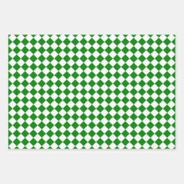 Bold Green and White Chevron Pattern Classic Geschenkpapier Set