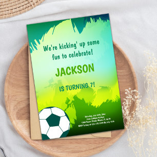 Bold Green & Black Sports Theme Einladung