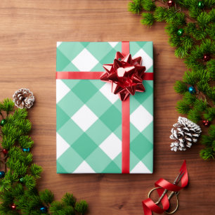 Bold Green Gingham Karo Kariert Geschenkpapier