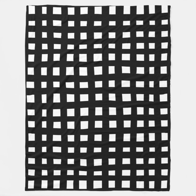 Bold Grid 091216 - Black on White Fleecedecke (Vorderseite)