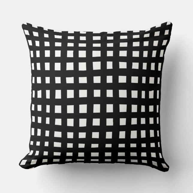 Bold Grid 091216 - Black on White Kissen (Vorderseite)