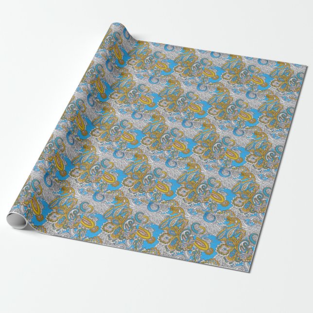 Bold Grungy Islamic Psychedelic Ornament Geschenkpapier (Ungerollt)