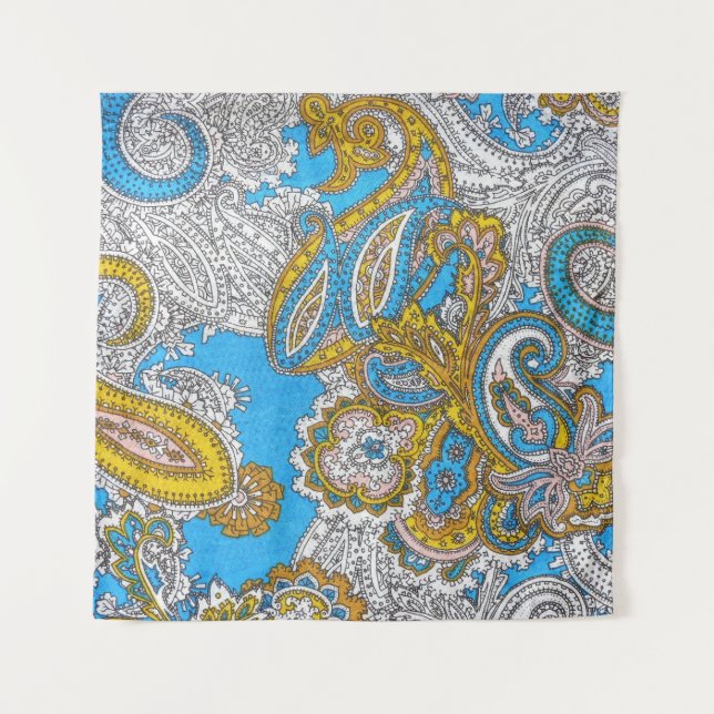 Bold Grungy Islamic Psychedelic Ornament Wandteppich (Vorderseite)