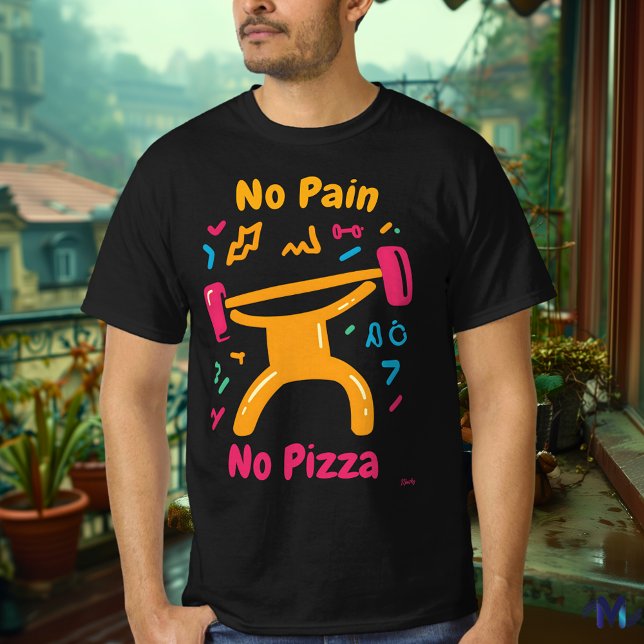 Bold Gym Pop Art Pizza T - Shirt (Von Creator hochgeladen)